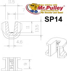 TechPulley Gleitstücke SP14 (Piaggio Vespa HPE)