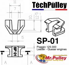 TechPulley Gleitstücke SP01 (Piaggio Vespa 125-300 Leader/Quasar)